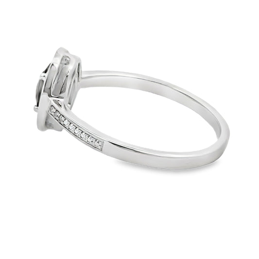 .42ct Quartz Diamond Ring 10KT White Gold