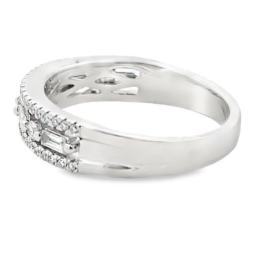 .50ct Diamond Fashion band rings 14KT White Gold