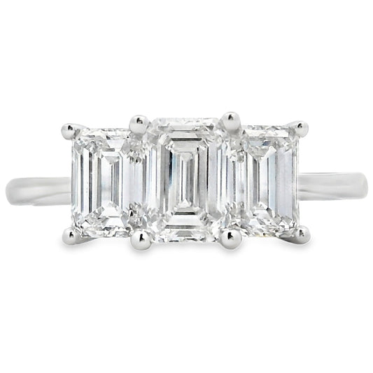 2.00ct Lab Grown Diamond 3 Stone Ring 14KT White Gold