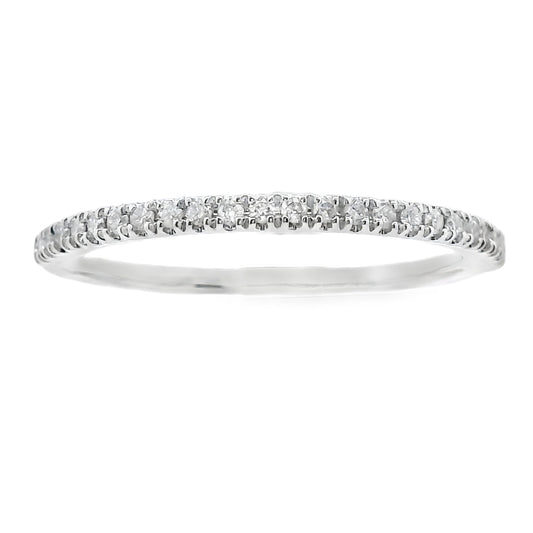 Genuine .13ct Diamond Wedding Band Ring 10KT White Gold