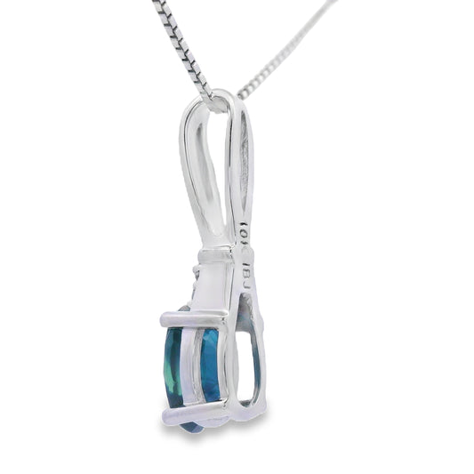 .34ct Sapphire Diamond Fashion Pendants 10KT White Gold