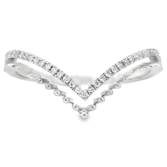 .09ct Diamond Fashion band rings 10KT White Gold