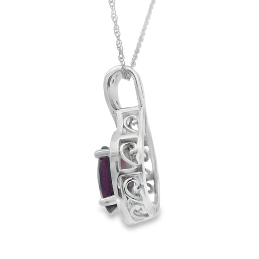 1.61ct Garnet Diamond Fashion Pendants 14KT White Gold