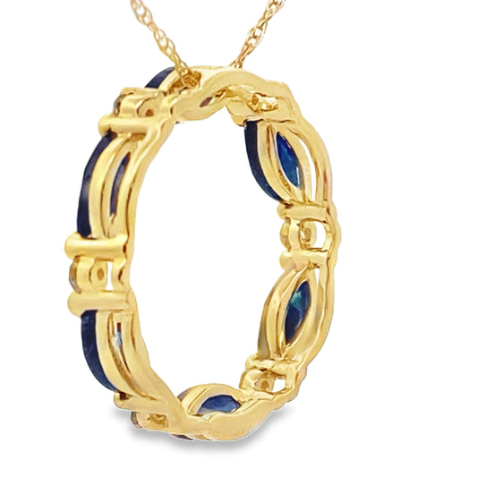 .99ct Sapphire Circle of Love Pendant 10KT Yellow Gold