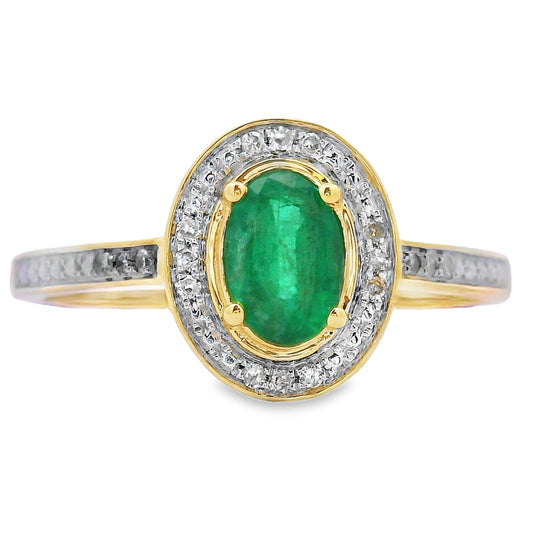 .49ct Emerald Diamond Ring 10KT Yellow Gold