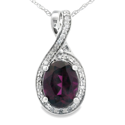 1.61ct Garnet Diamond Fashion Pendants 14KT White Gold