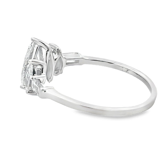 1.50ct Lab Grown Diamond 3 Stone Ring 14KT White Gold