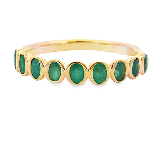 .78ct Emerald Fashion band rings 14KT Yellow Gold
