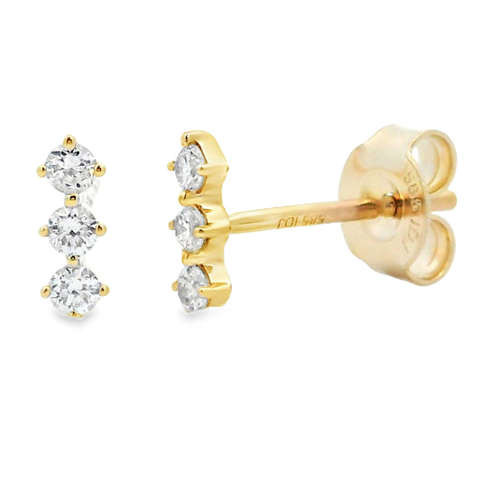 .16ct Diamond Diamond Dangle Earrings 14KT Yellow Gold
