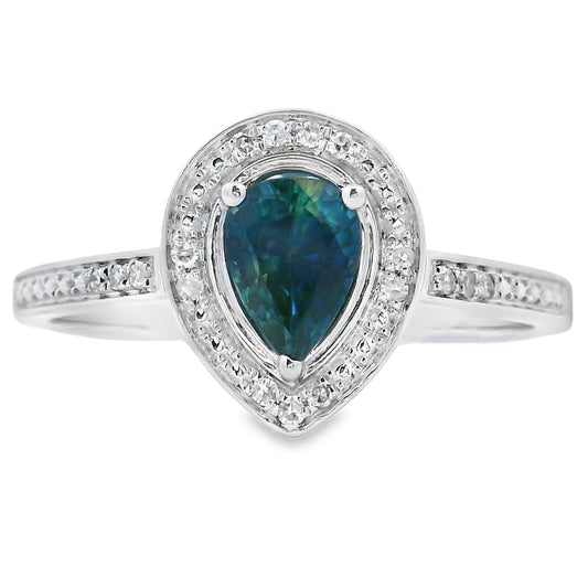 .54ct Sapphire Diamond Ring 10KT White Gold
