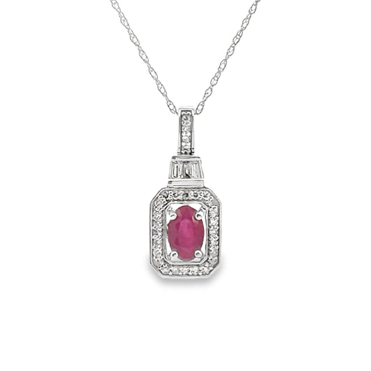 .72ct Ruby Diamond Fashion Pendants 14KT White Gold