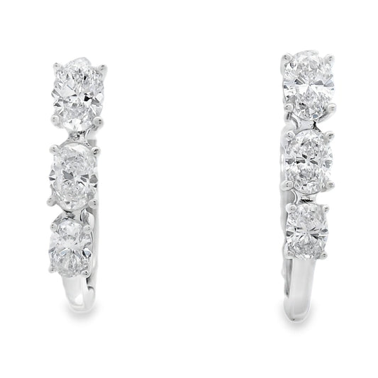 1.50ct Lab Grown Diamond Hoop Earrings 14KT White Gold