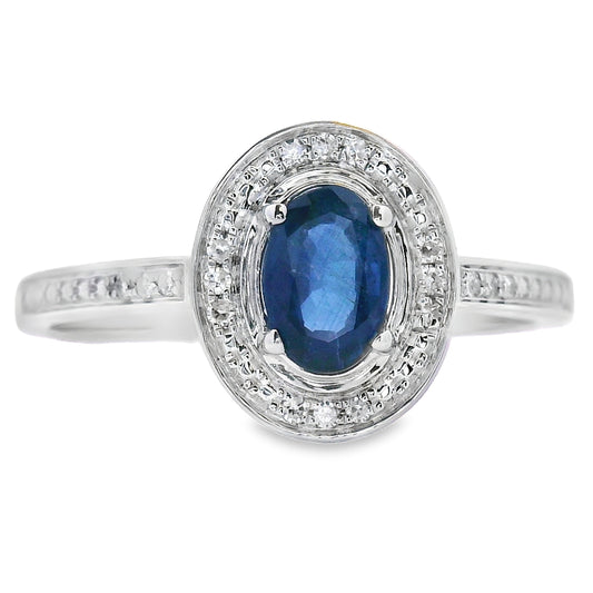 .67ct Sapphire Diamond Ring 10KT White Gold
