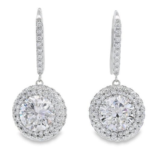 8.33ct Moissanite Dangle Earrings Sterling Silver