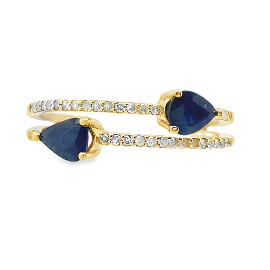 .70ct Sapphire Diamond Ring 14KT Yellow Gold