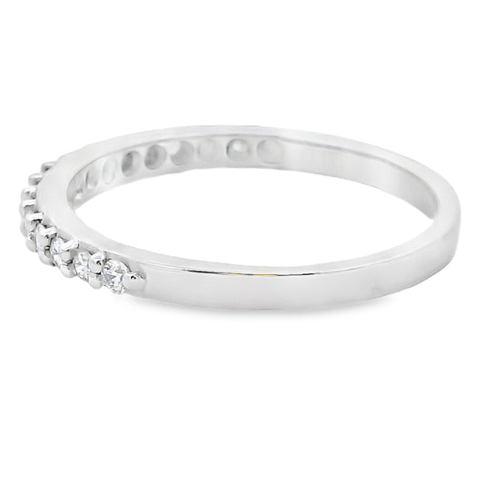 Genuine .25ct Diamond Wedding Band Ring 14KT White Gold