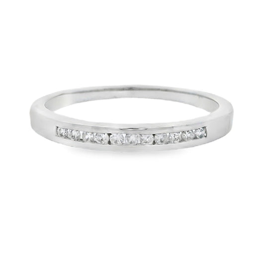 .11ct Diamond Wedding Band Ring 14KT White Gold