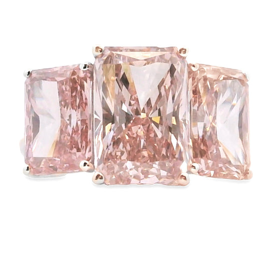 10.00ct Lab Grown Diamond 3 Stone Ring 14KT White Gold