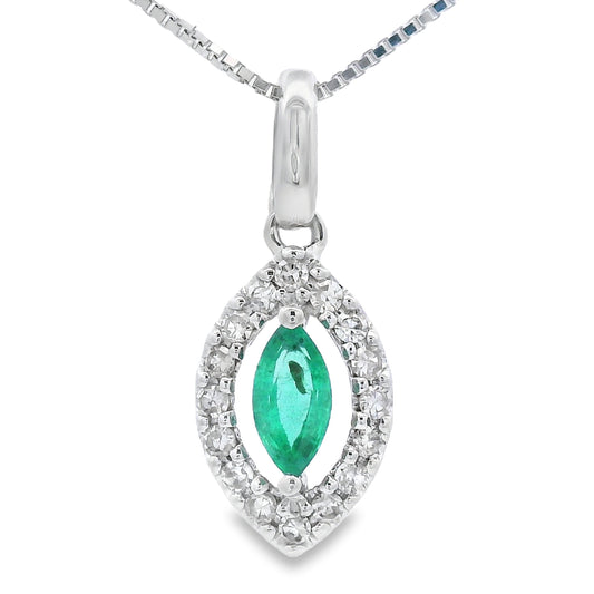 .21ct Emerald Diamond Fashion Pendants 10KT White Gold