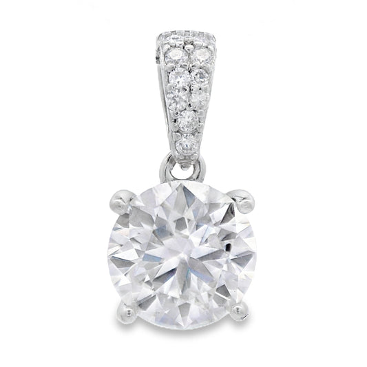 2.00ct Moissanite Pendant Sterling Silver