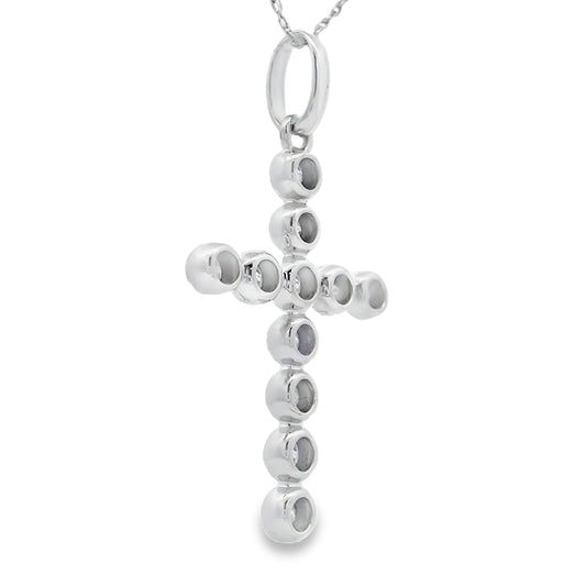 .50ct Diamond Cross Religious Pendant 14KT White Gold