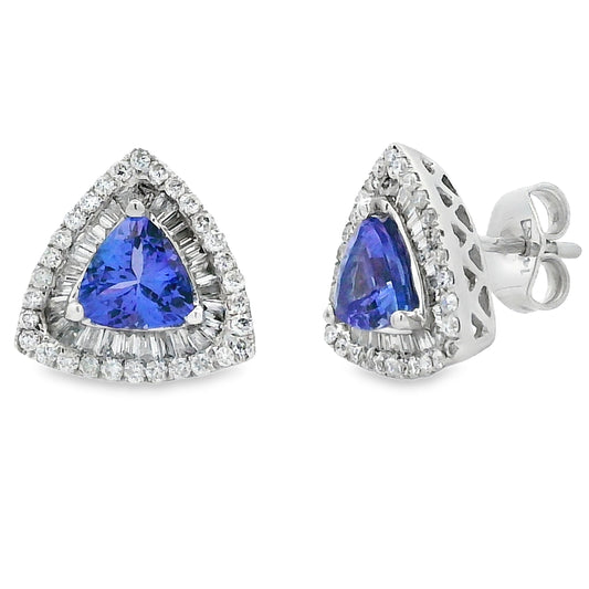 2.75ct Tanzanite Diamond Earrings 14KT Yellow Gold