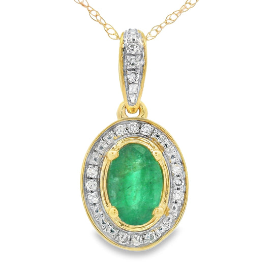 .46ct Emerald Diamond Fashion Pendants 10KT Yellow Gold