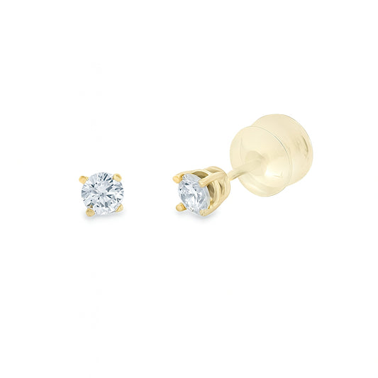 .25ct Lab Grown Diamond Stud Earrings 10KT Yellow Gold