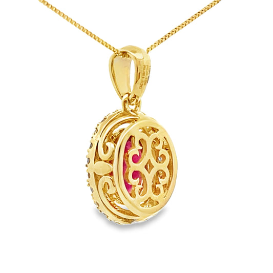2.22ct Ruby Diamond Fashion Pendants 10KT Yellow Gold