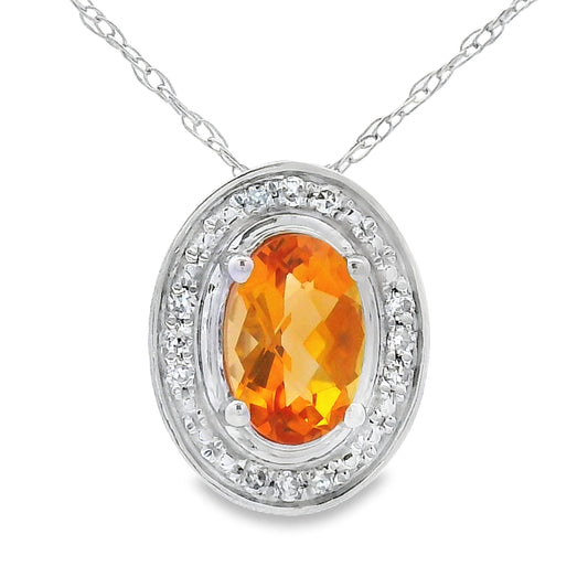 .51ct Citrine Diamond Fashion Pendants 10KT White Gold