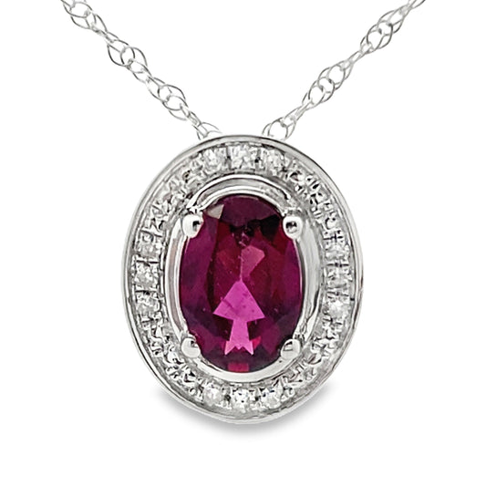 .52ct Garnet Diamond Fashion Pendants 10KT White Gold