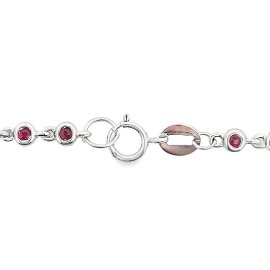 .89ct Ruby Diamond Bracelet 14KT White Gold