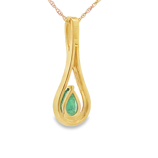 .37ct Emerald Diamond Fashion Pendants 10KT Yellow Gold