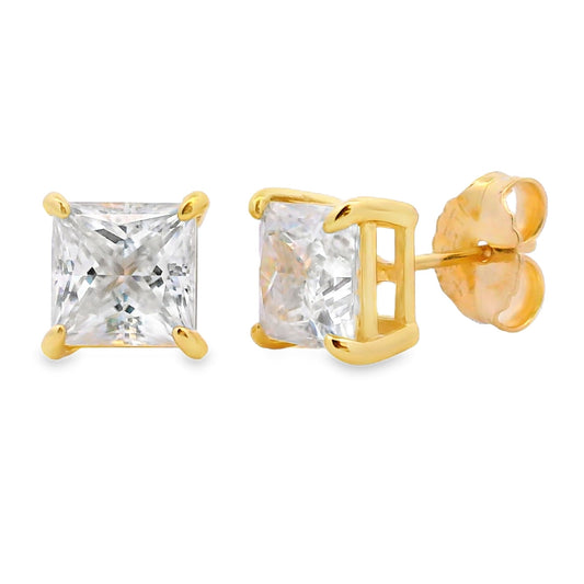 Natural 4.20ct Moissanite Stud Earrings Sterling Silver