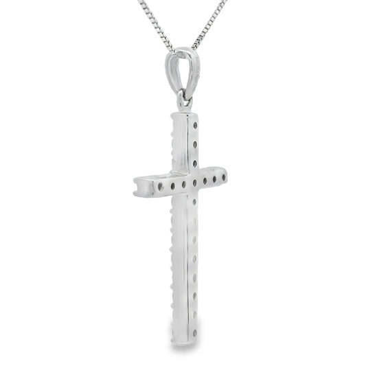 .25ct Diamond Cross Religious Pendant 14KT White Gold