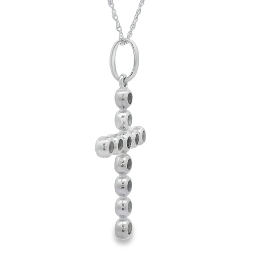 .31ct Diamond Cross Religious Pendant 14KT White Gold