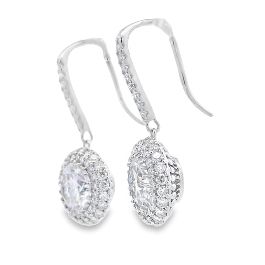 8.33ct Moissanite Dangle Earrings Sterling Silver