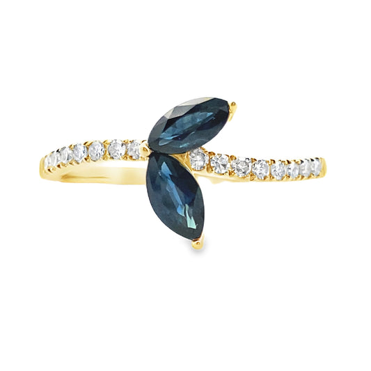 .36ct Sapphire Diamond Ring 14KT Yellow Gold