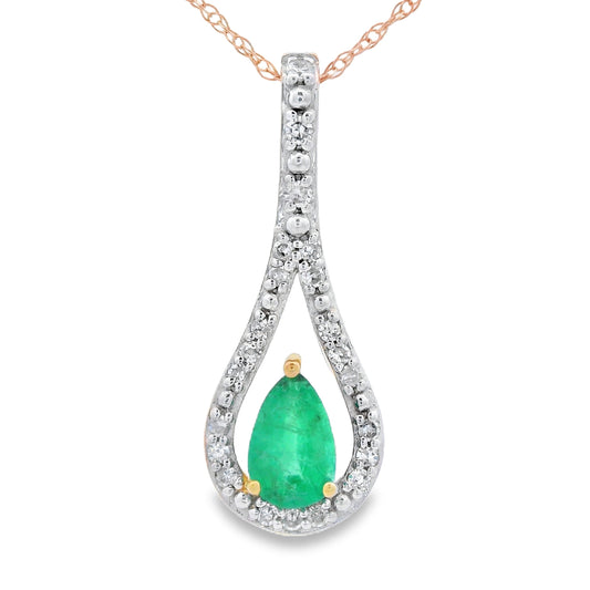 .37ct Emerald Diamond Fashion Pendants 10KT Yellow Gold
