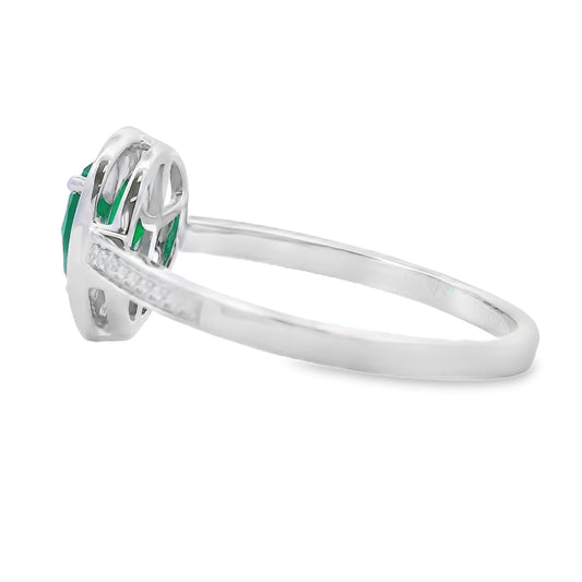 .55ct Chalcedony Diamond Ring 10KT White Gold