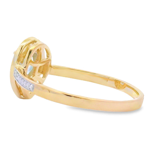 .39ct Aquamarine Diamond Ring 10KT Yellow Gold