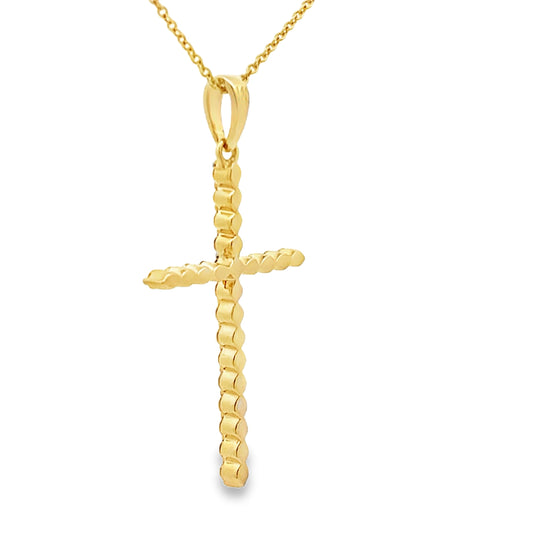 .21ct Diamond Cross Religious Pendant 14KT Yellow Gold