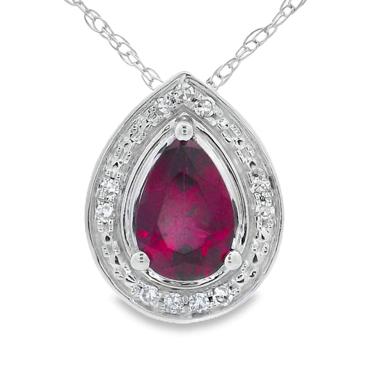 .52ct Garnet Diamond Fashion Pendants 10KT White Gold