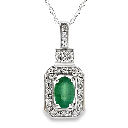 .57ct Emerald Diamond Fashion Pendants 10KT White Gold