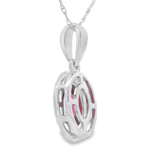 .58ct Garnet Diamond Fashion Pendants 10KT White Gold