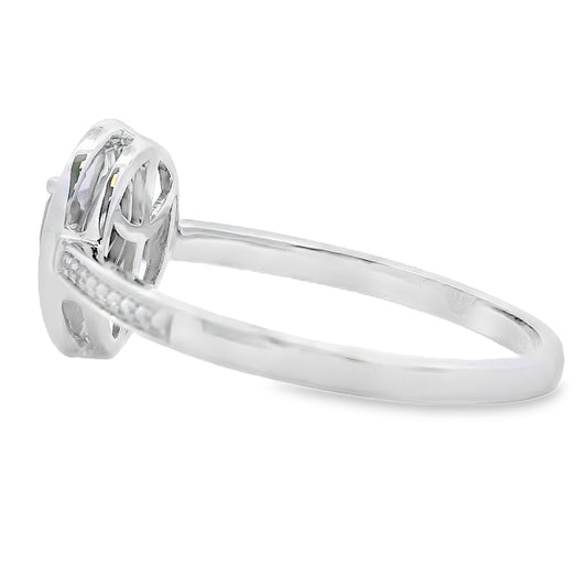 .46ct Quartz Diamond Ring 10KT White Gold