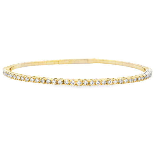 1.00ct Diamond Bangle Bracelet 14KT Yellow Gold