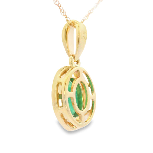 .46ct Emerald Diamond Fashion Pendants 10KT Yellow Gold