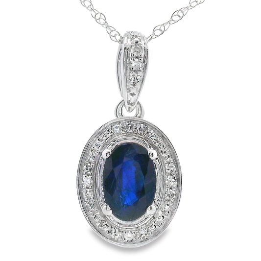 .65ct Sapphire Diamond Fashion Pendants 10KT White Gold