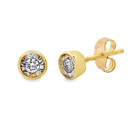 .10ct Lab Grown Diamond Stud Earrings 10KT Yellow Gold